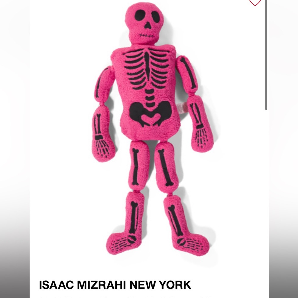 Isaac Mizrahi New York/ Pink Viral Skeleton Pillow